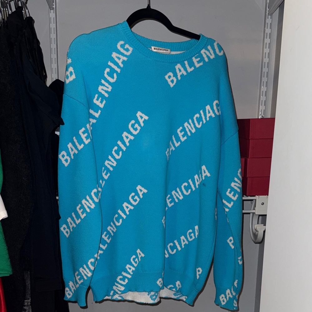 Balenciaga Vibrant Blue Crewneck Sweater